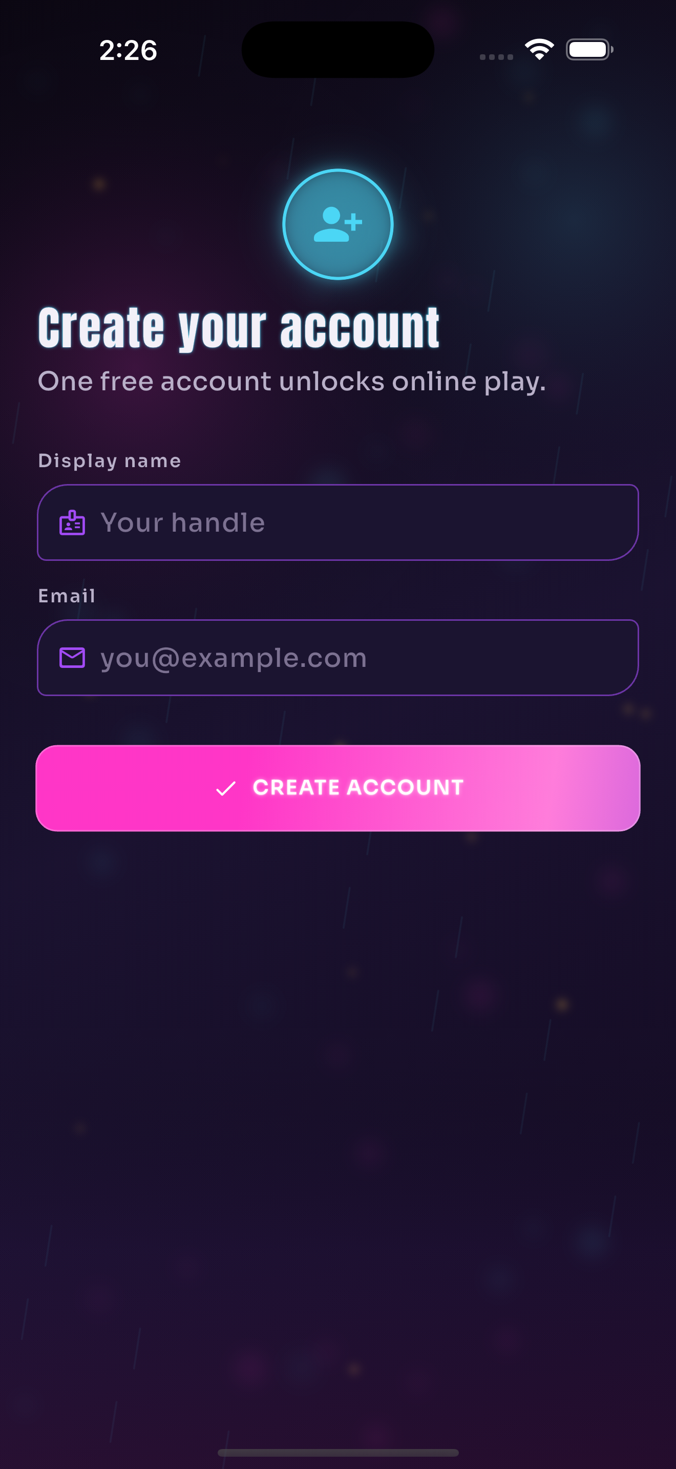Create your account